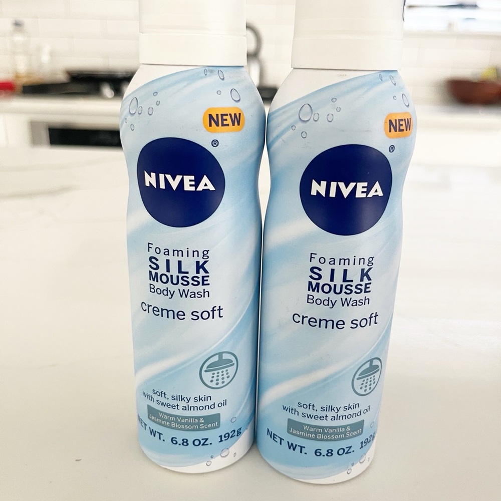 Nivea Foaming Silk Mousse Body Wash Creme Soft Vanilla & Jasmine Blossom 2 PACK